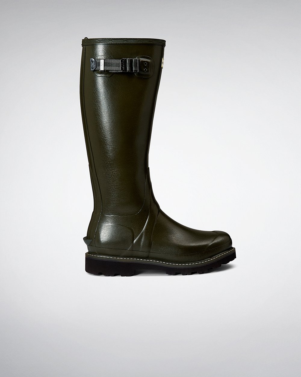 Bottes Hautes de Pluie Hunter Balmoral Poly-Lined Femme Vert Foncé Olive TWNOPBU-74